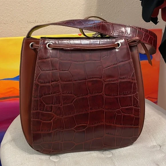 Vintage Marco Rossini Brown Bucket Bag Italian Leather - Picture 6 of 12